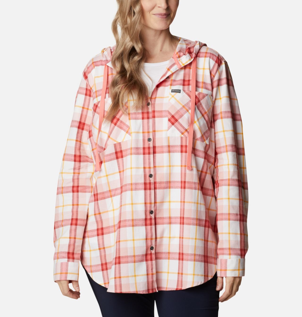 Women's Anytime™ Stretch Hooded Long Sleeve Shirt - Plus Size 1