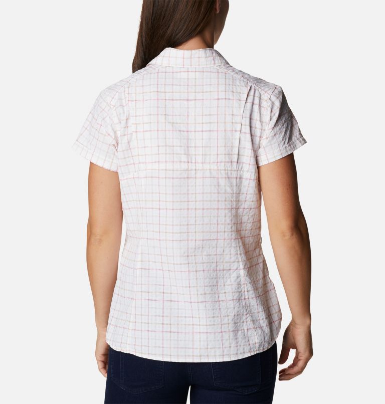 Women's Silver Ridge Novelty Short Sleeve Shirt, Color: White Elevation Grid, image 2