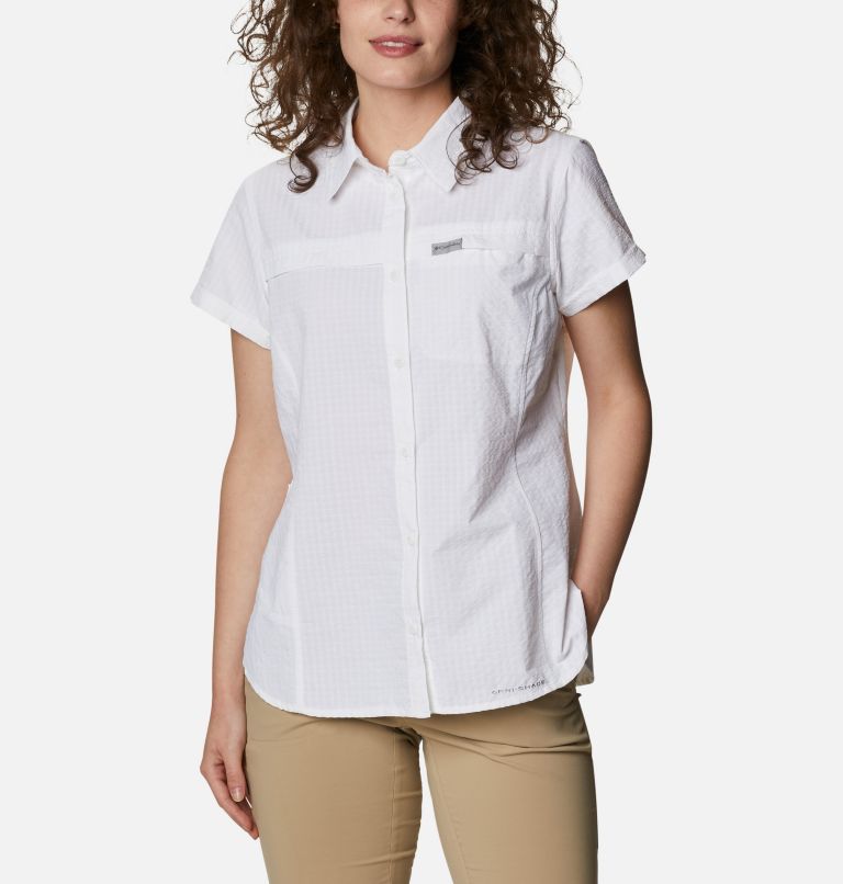 Camisa blanca manga online corta mujer