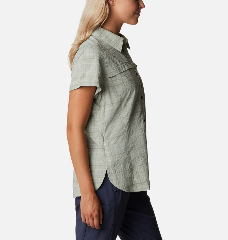 Women's Silver Ridge Novelty Short Sleeve Shirt, Color: Safari Elevation Grid, image 3