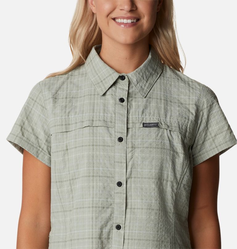 Women's Silver Ridge Novelty Short Sleeve Shirt, Color: Safari Elevation Grid, image 4