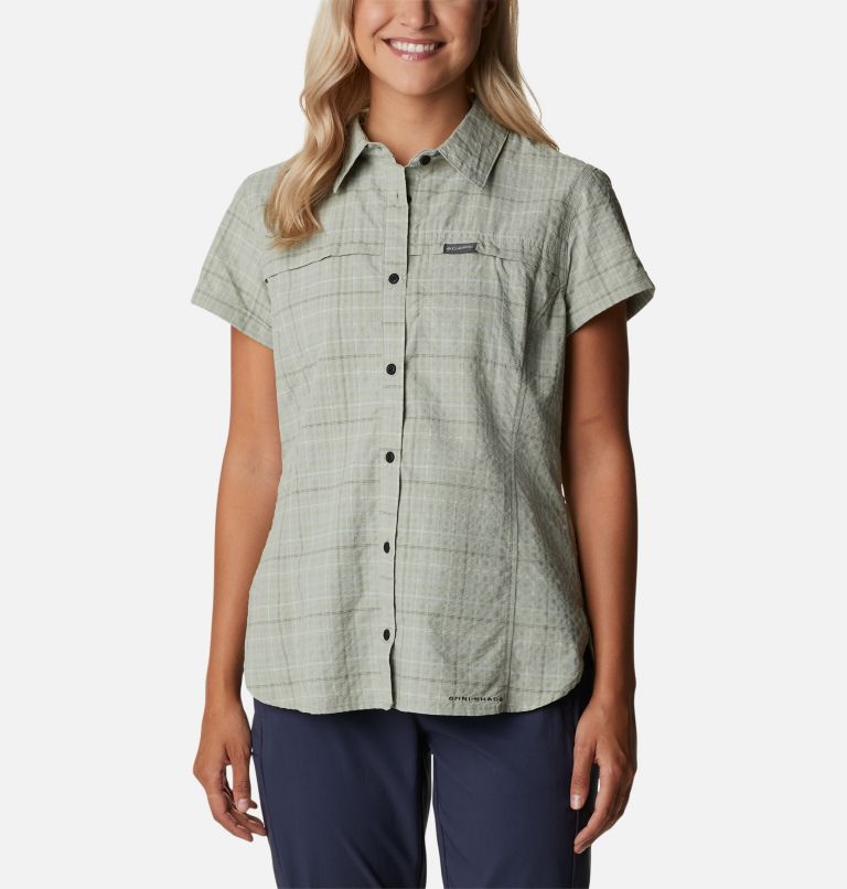 Thumbnail: Women's Silver Ridge Novelty Short Sleeve Shirt, Color: Safari Elevation Grid, image 1