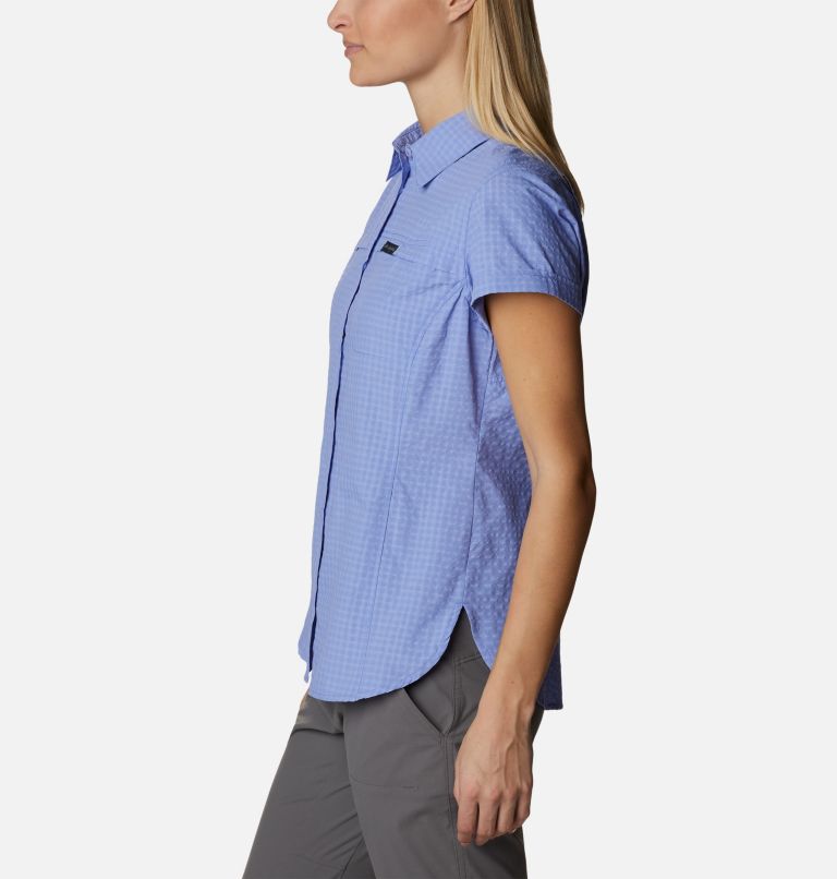 Women's Silver Ridge Novelty Short Sleeve Shirt, Color: Serenity Seersucker, image 3