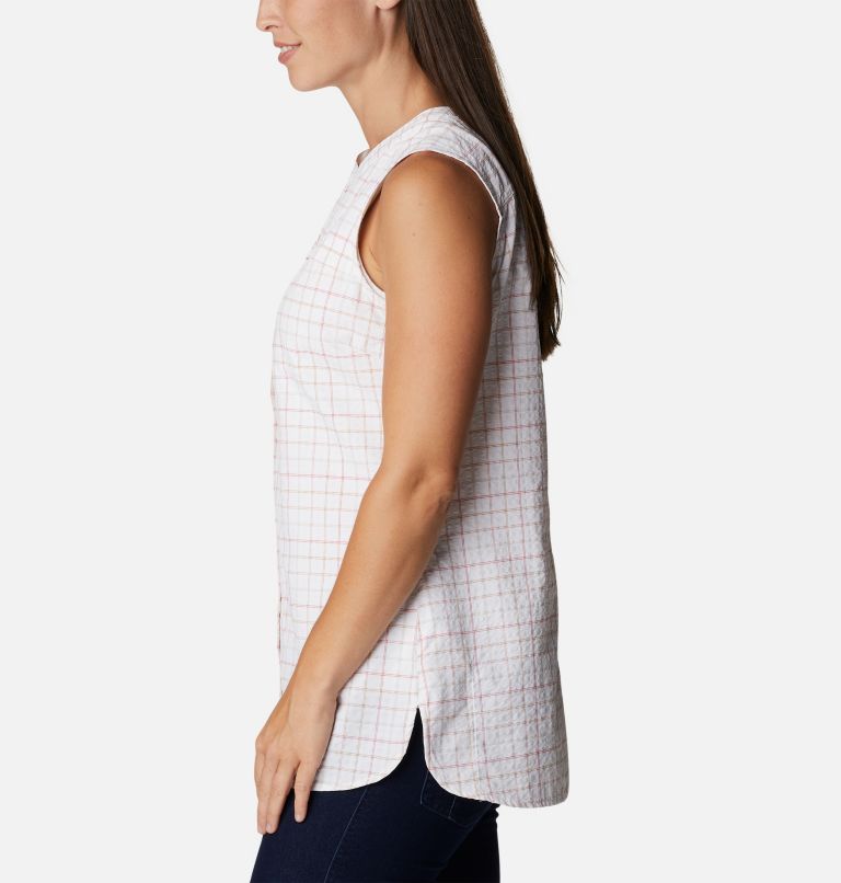 Women's Silver Ridge Novelty Tunic, Color: White Elevation Grid, image 3