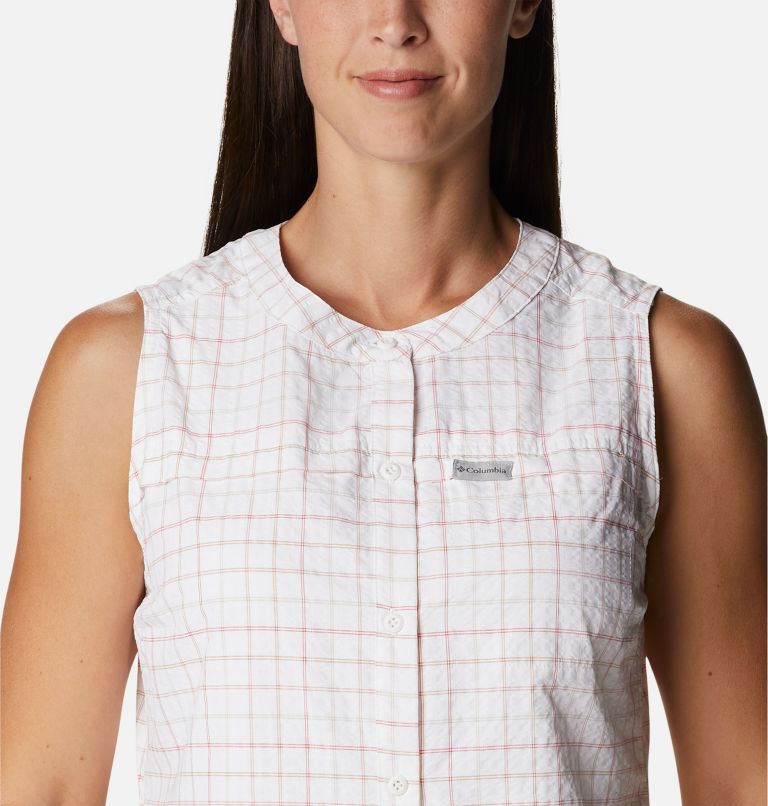 Women's Silver Ridge Novelty Tunic, Color: White Elevation Grid, image 4