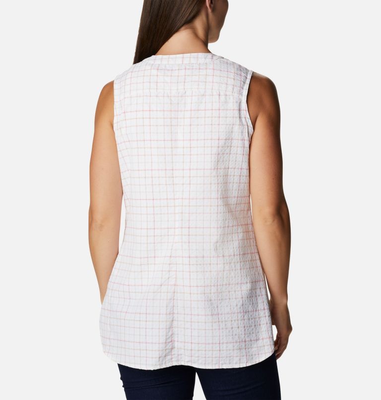 Women's Silver Ridge Novelty Tunic, Color: White Elevation Grid, image 2