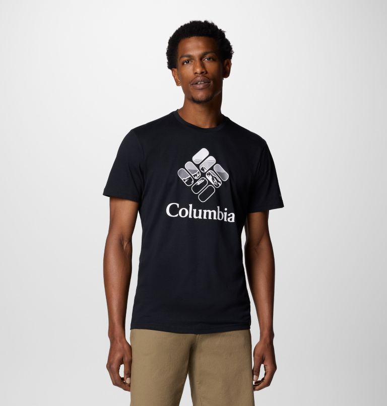 Men's Rapid Ridge Graphic Tee, Color: Black, Heavenly Stacked Gem, image 1