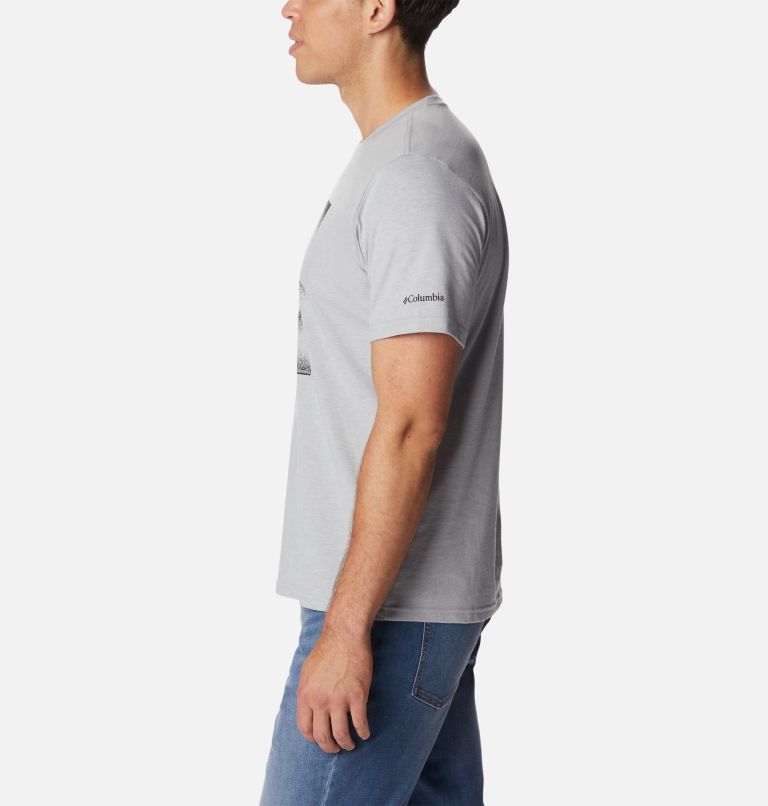 Men's Rapid Ridge Graphic T-Shirt, Color: Columbia Grey Heather, Stippled Hills, image 3