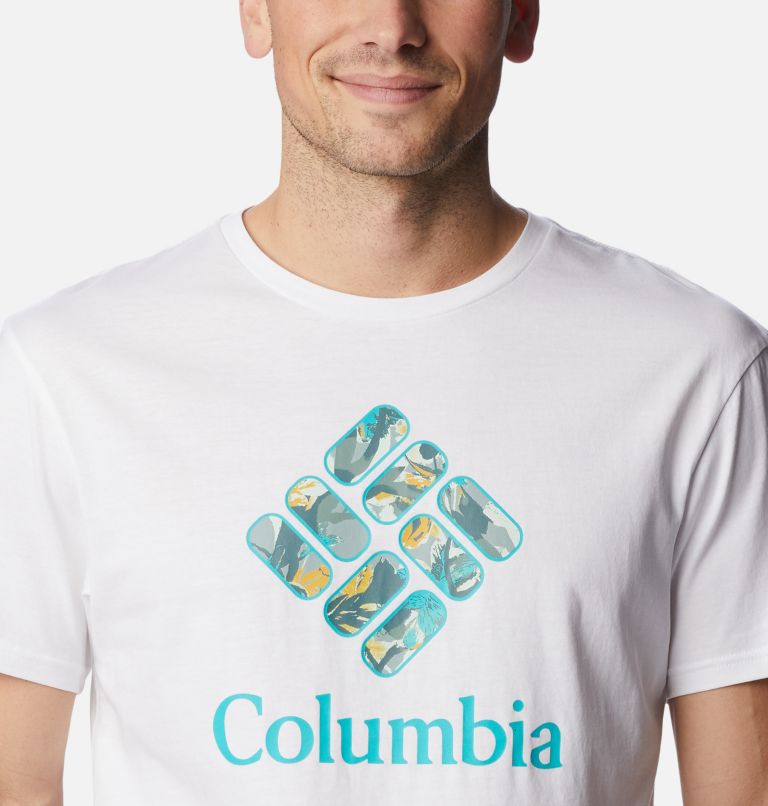 Thumbnail: Camiseta Rapid Ridge para hombre, Color: White, CSC Stacked Floral Graphic, image 4