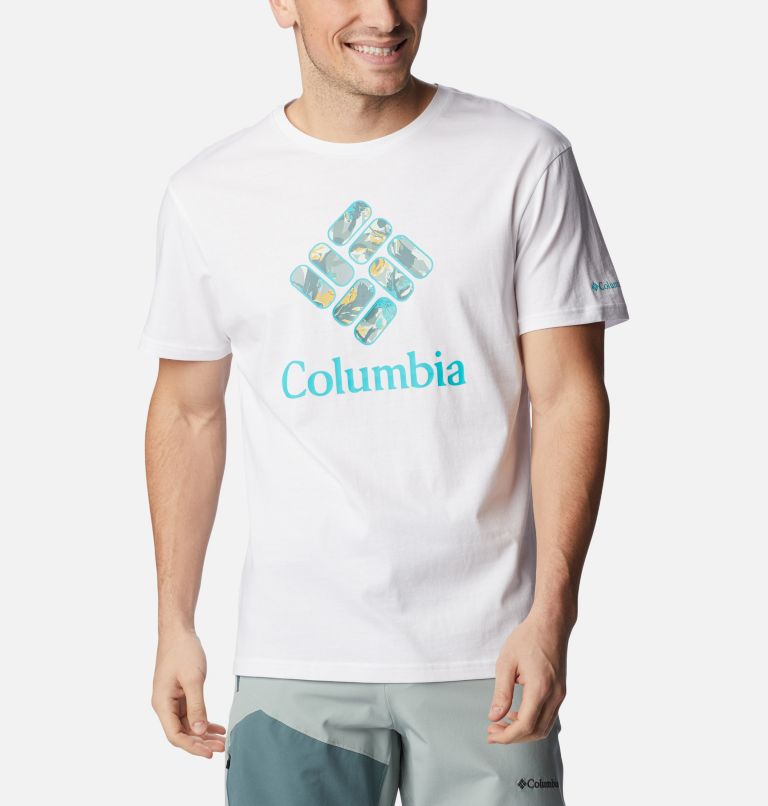 Thumbnail: Camiseta Rapid Ridge para hombre, Color: White, CSC Stacked Floral Graphic, image 1