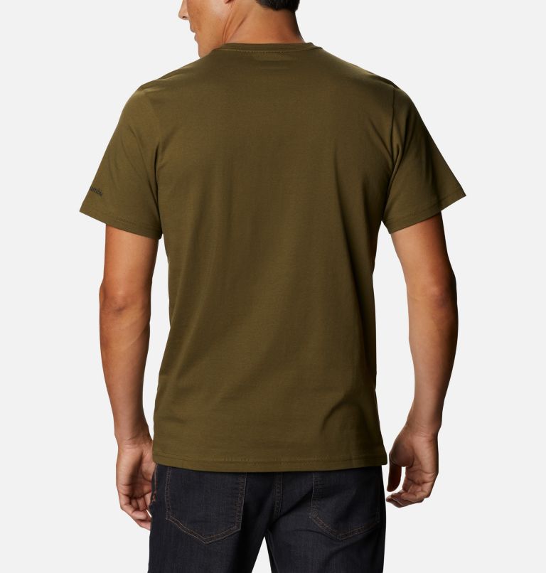 Men's Rapid Ridge Graphic T-Shirt, Color: New Olive Triple Peak, image 2