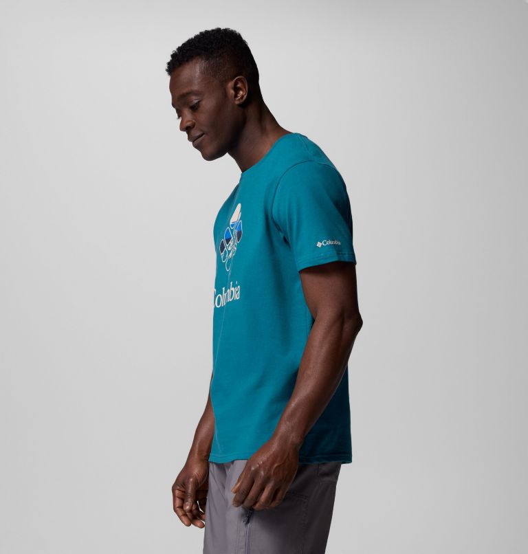 Camiseta Rapid Ridge para hombre, Color: River Blue, Heavenly Stacked Gem, image 4