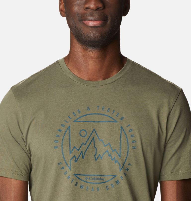 Thumbnail: Men's Rapid Ridge Graphic Tee, Color: Stone Green, Boundless Graphic, image 4