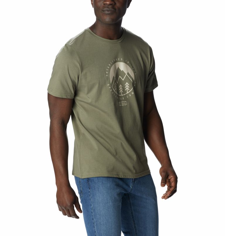 Men's Rapid Ridge Graphic T-Shirt, Color: Stone Green, Outdoor Park 2, image 5
