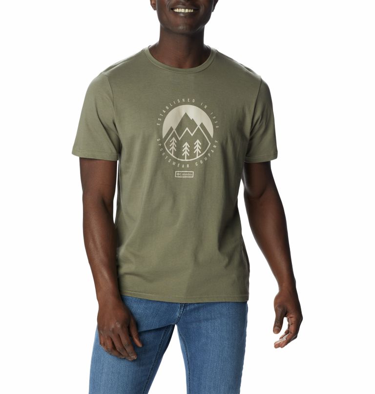 Men's Rapid Ridge Graphic T-Shirt, Color: Stone Green, Outdoor Park 2, image 1