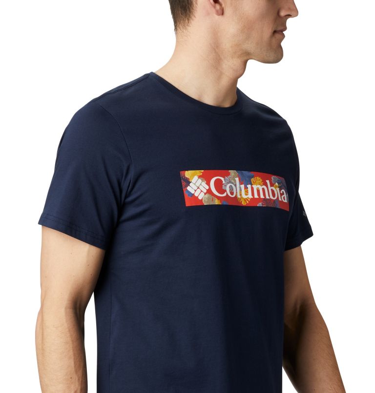 Men's Rapid Ridge Graphic T-Shirt, Color: Collegiate Navy, Sky Blue Framed Floral, image 5