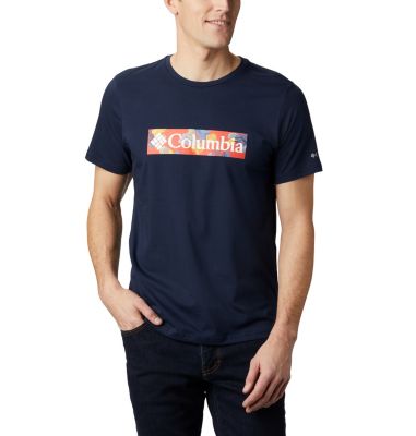 Men's Rapid Ridge&trade; Graphic Tee M Rapid Ridge&trade; Graphic Tee | 845 | L, Collegiate Navy, Sky Blue Framed Floral, front