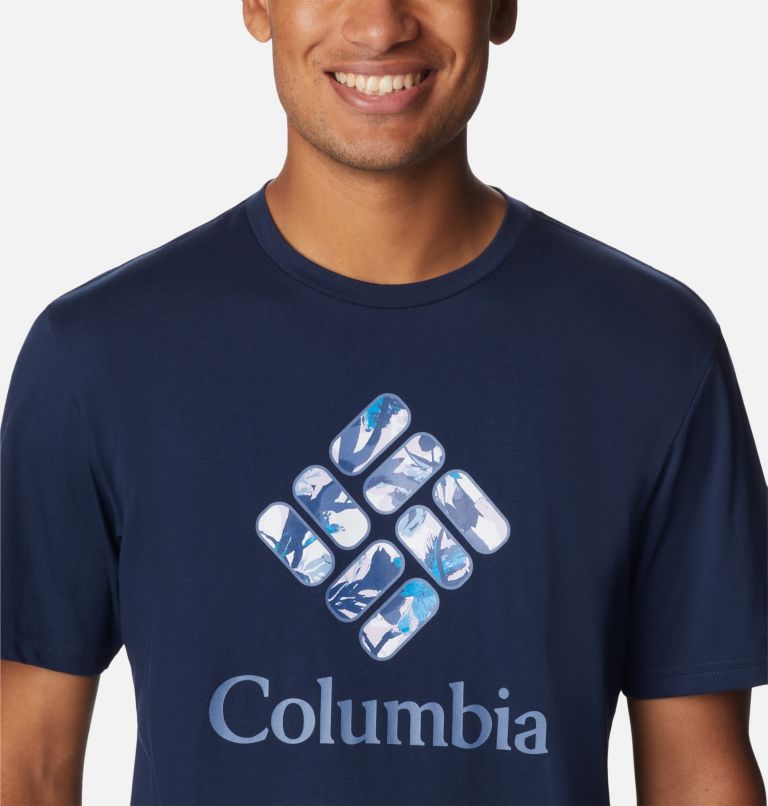 Men's Rapid Ridge Graphic T-Shirt, Color: Collegiate Navy, CSC Stacked Floral Grx, image 4