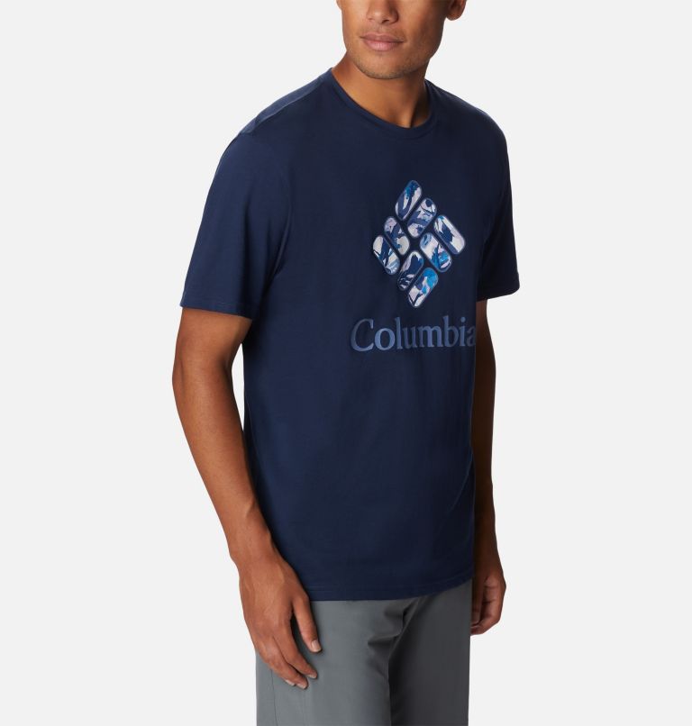 Men's Rapid Ridge Graphic T-Shirt, Color: Collegiate Navy, CSC Stacked Floral Grx, image 5
