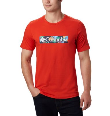 Men's Rapid Ridge&trade; Graphic Tee M Rapid Ridge&trade; Graphic Tee | 845 | L, Wildfire, Columbia Grey Framed Floral, front