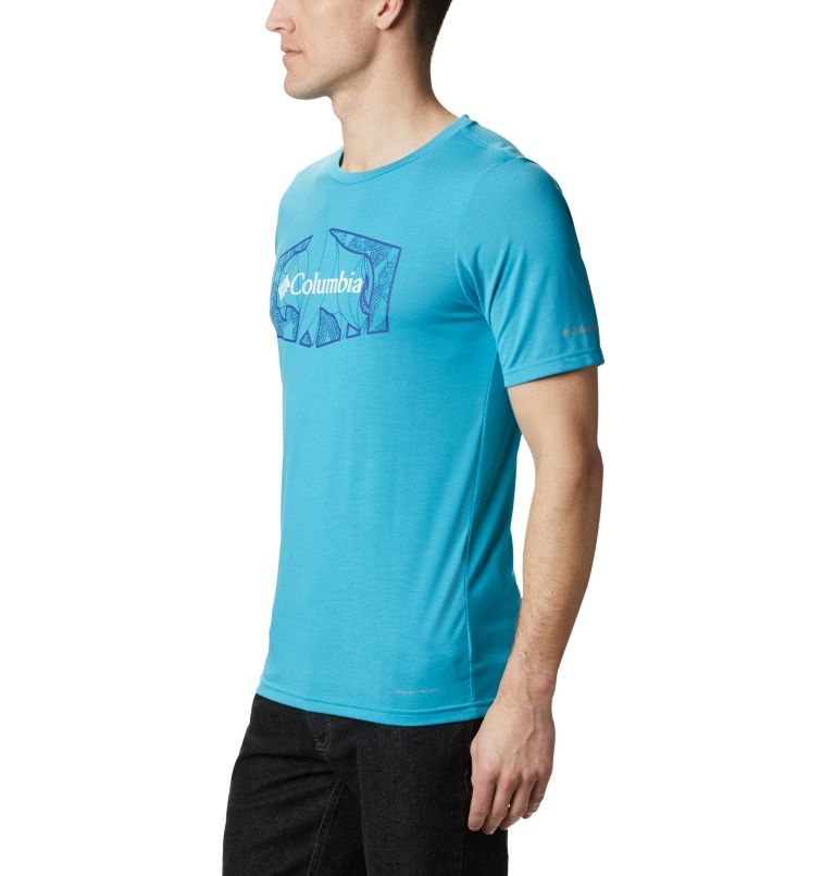 Men's Terra Vale II T-Shirt, Color: Clear Water Roam Hex, image 3