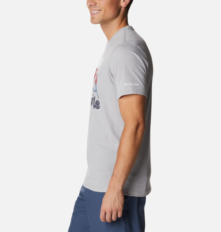Men's Alpine Way Graphic T-Shirt, Color: Columbia Grey Heather, Our Land Graphic