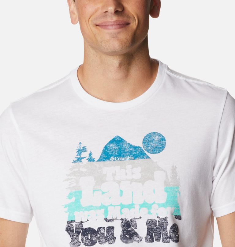 Thumbnail: T-shirt con grafica Alpine Way da uomo, Color: White, Our Land Graphic, image 4