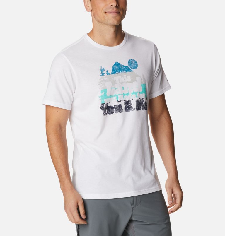 Men's Alpine Way Graphic Tee, Color: White, Our Land Graphic, image 5