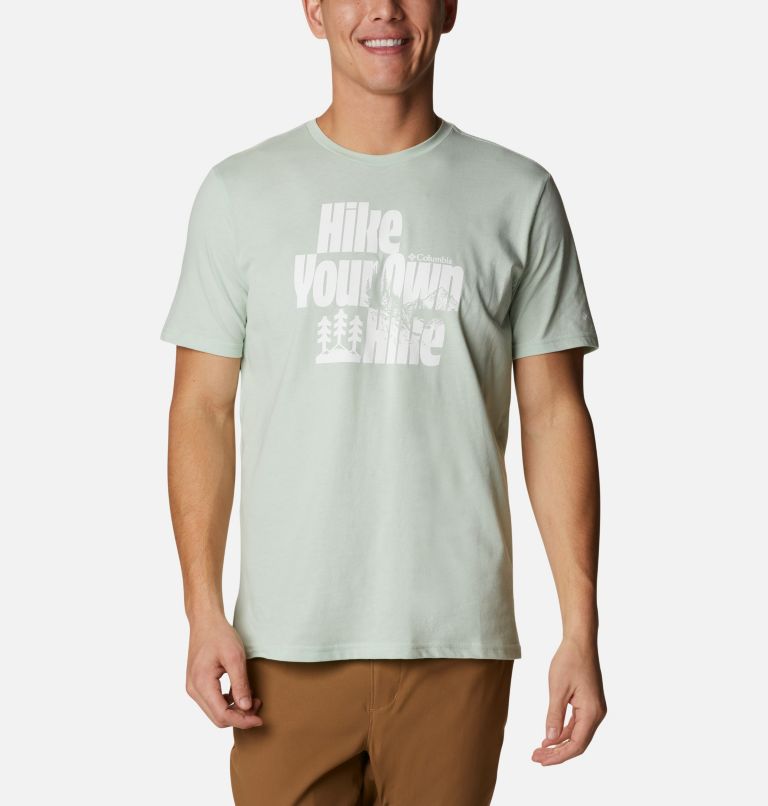 Thumbnail: Men's Alpine Way Graphic Tee, Color: Sea Sprite Hike Your Own Hike, image 1