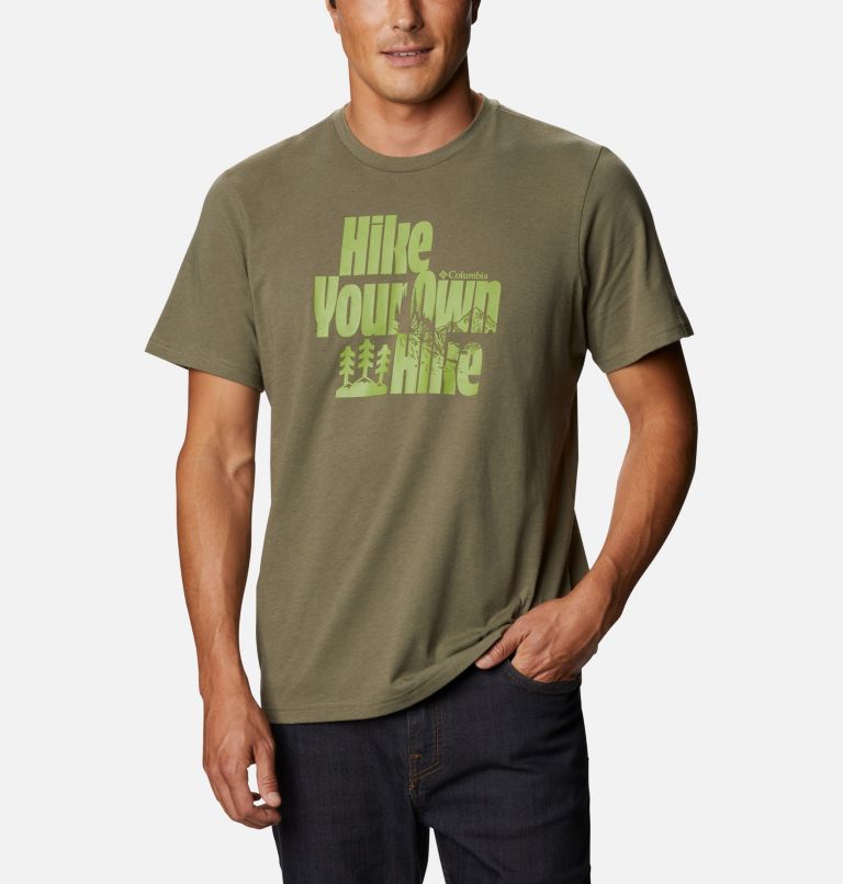 T-shirt Alpine Way Homme, Color: Stone Green Hike Your Own Hike