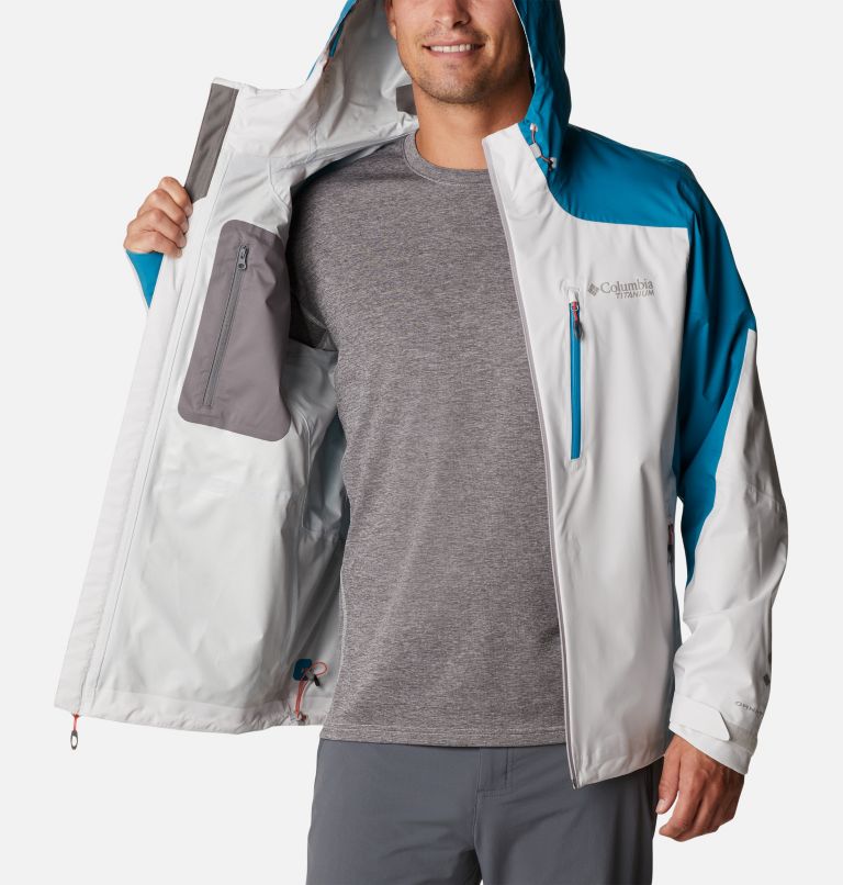 Men's Titan Pass 2.5L Shell Jacket, Color: Nimbus Grey, Deep Marine