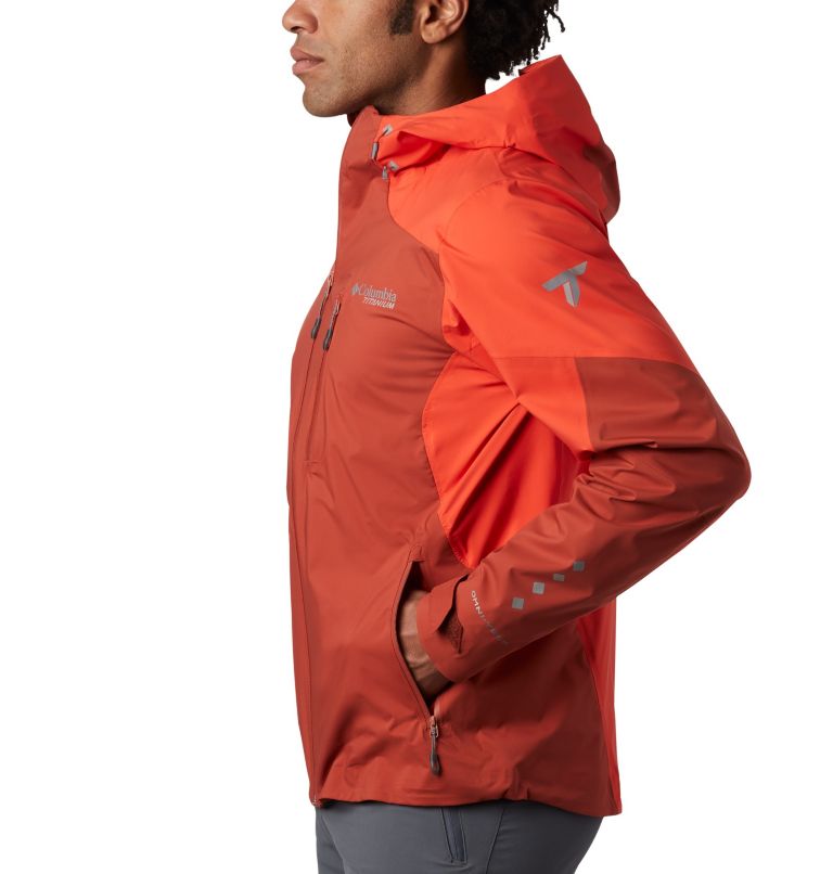 Columbia Titan Pass 2.5L Shell Jacket - Men's Carnelian Red/Wildfire, M