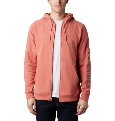 Sweat &agrave; Capuche Molletonn&eacute; Columbia&trade; Homme M Columbia&trade; Logo Fleece FZ | 010 | M, Dark Coral, Red Jasper, front