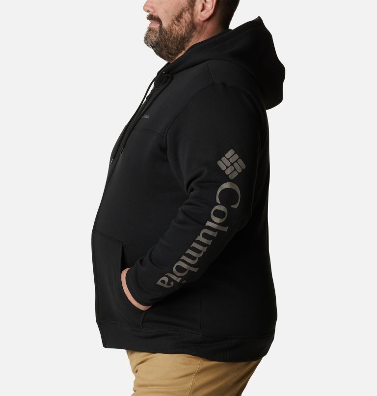 Hoodie Molletonné Entièrement Zippé avec Logo Homme - Grandes tailles, Color: Black, City Grey