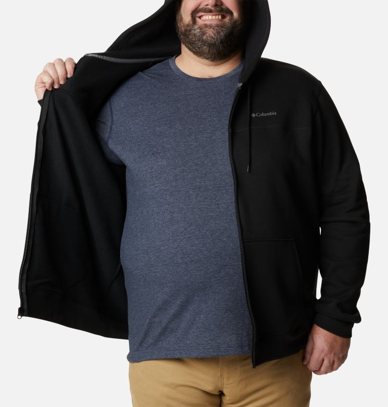 Thumbnail: Men’s Logo Full Zip Fleece Hoodie - Extended Size, Color: Black, City Grey, image 5