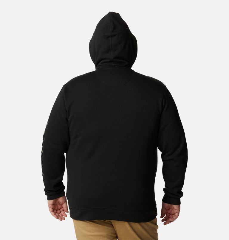 Thumbnail: Men's Columbia Logo Full Zip Fleece Hoodie - Big, Color: Black, CSC Sleeve Logo, image 2