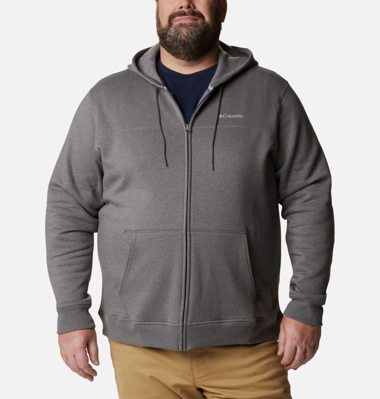 Thumbnail: Men’s Logo Full Zip Fleece Hoodie - Extended Size, Color: City Grey Heather, Columbia Grey, image 6