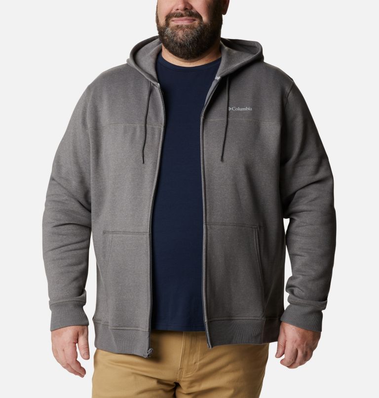 Hoodie Molletonné Entièrement Zippé avec Logo Homme - Grandes tailles, Color: City Grey Heather, Columbia Grey