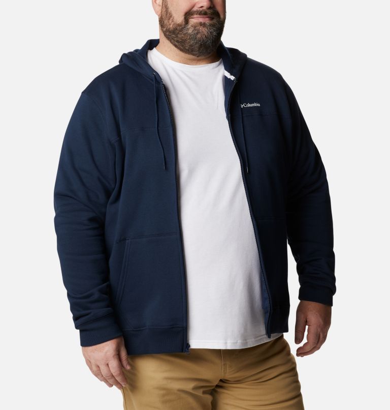 Thumbnail: Men’s Logo Full Zip Fleece Hoodie - Extended Size, Color: Collegiate Navy, CSC Sleeve Logo, image 6