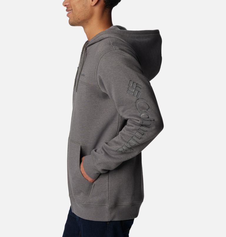 M Columbia Logo Fleece FZ | 024 | XL, Color: City Grey Hthr, Branded Shadow Sleeve Lo, image 3