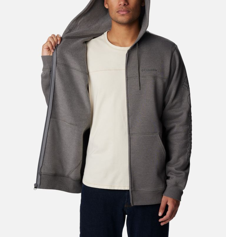 M Columbia Logo Fleece FZ | 024 | XL, Color: City Grey Hthr, Branded Shadow Sleeve Lo, image 5