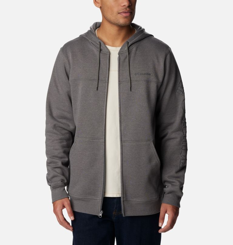 M Columbia Logo Fleece FZ | 024 | XL, Color: City Grey Hthr, Branded Shadow Sleeve Lo, image 6