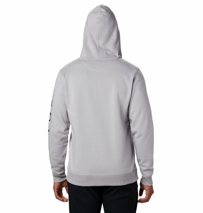Men's Columbia Logo Fleece Hoodie, Color: Columbia Grey Heather, Collegiate Navy, image 2