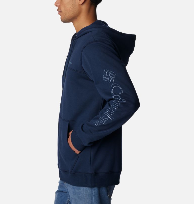 M Columbia Logo Fleece FZ | 465 | L, Color: Coll Navy, Branded Shadow Sleeve Logo, image 3