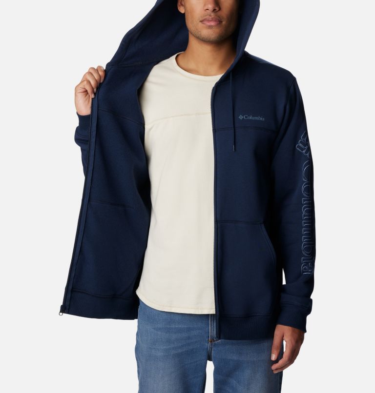 M Columbia Logo Fleece FZ | 465 | L, Color: Coll Navy, Branded Shadow Sleeve Logo, image 5