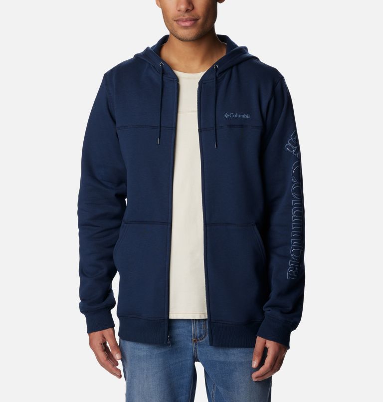 M Columbia Logo Fleece FZ | 465 | L, Color: Coll Navy, Branded Shadow Sleeve Logo, image 6
