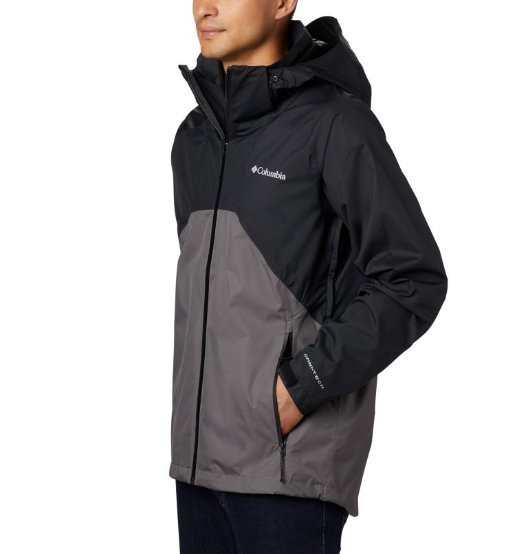 Thumbnail: Men's Rain Scape Jacket, Color: Black, City Grey, image 3