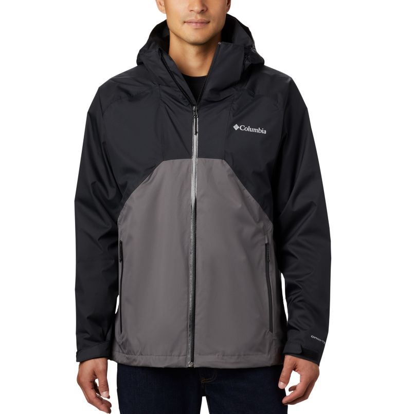 Men's Rain Scape Jacket, Color: Black, City Grey, image 1