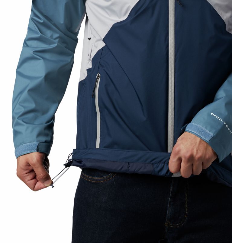 Men's Rain Scape Jacket, Color: Columbia Grey, Mountain, Collegiate Navy, image 7