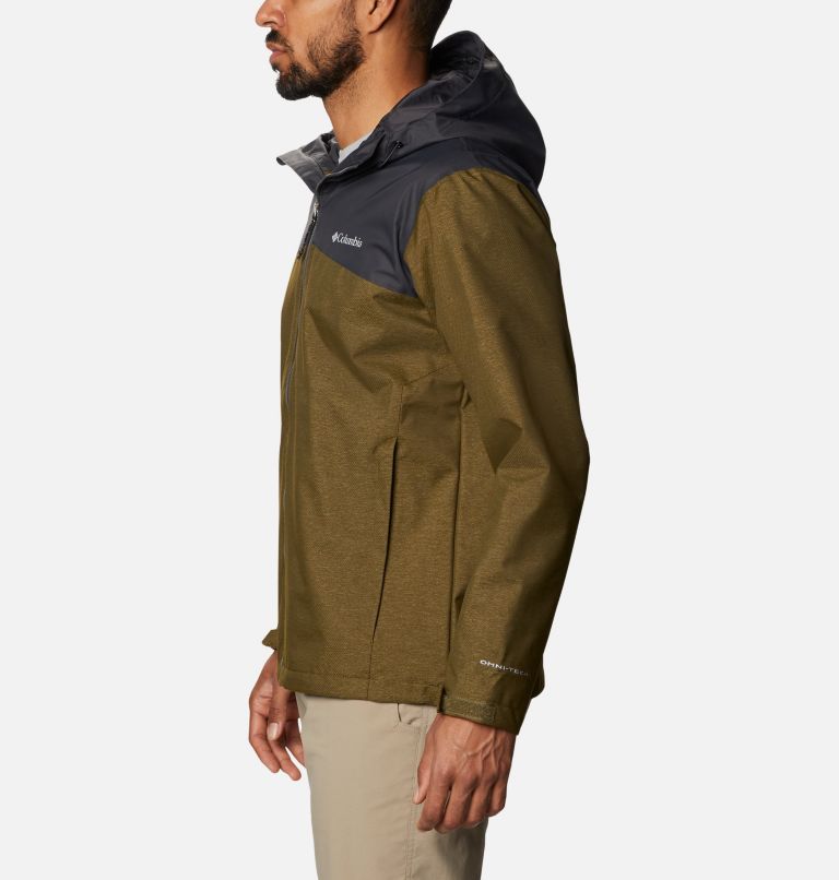 Men's Ridge Gates Rain Jacket, Color: New Olive Denim, Shark Twill, image 3